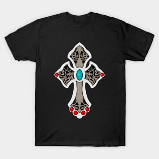 Cross Vintage Gemstones T-Shirt